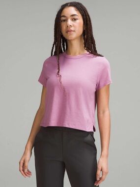 lululemon athletica Classic Fit Cotton Blend T Shirt Velvet Dust